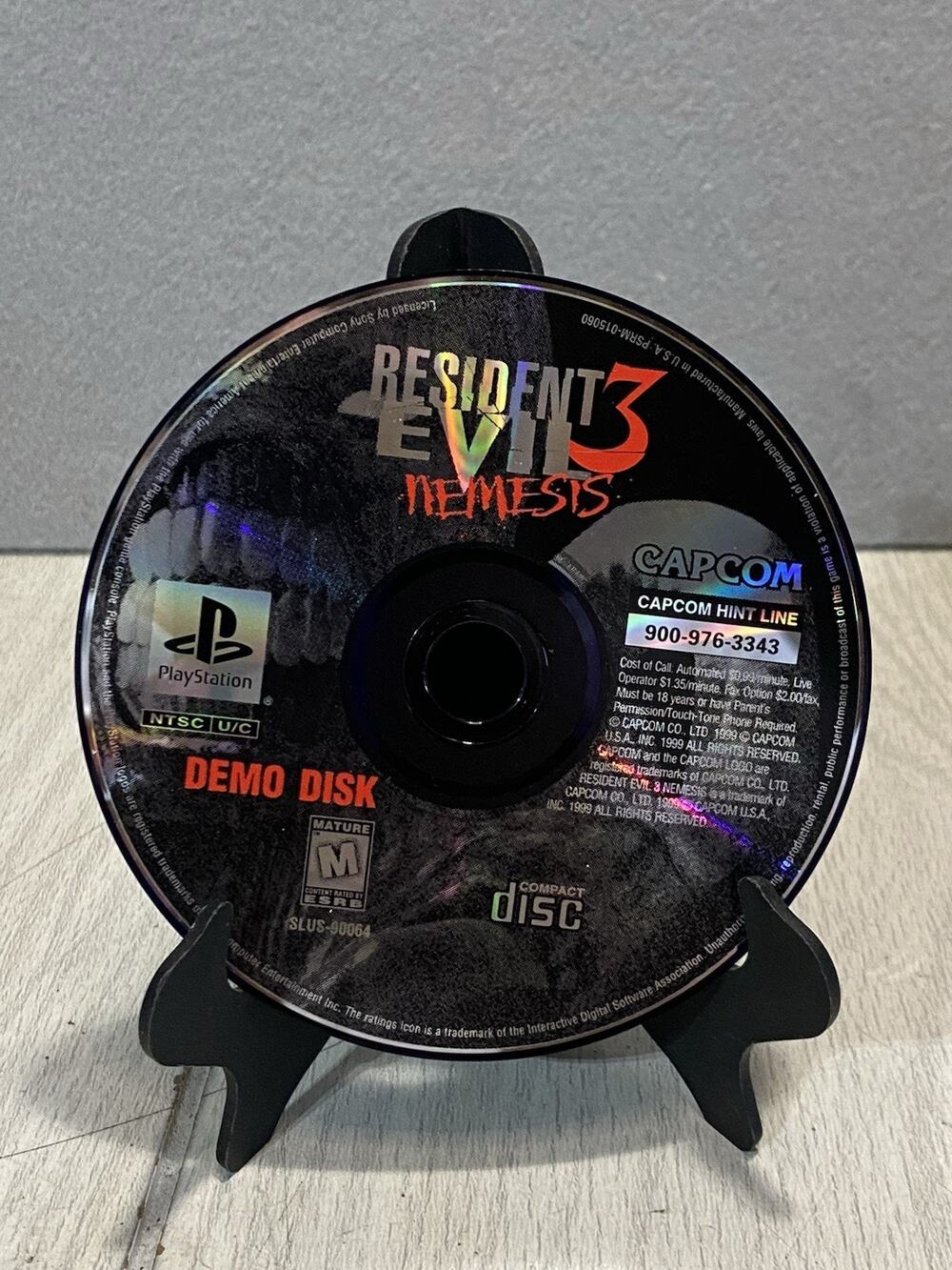 Resident Evil 3 Nemesis Sony Playstation 1 PS1 Demo Disc Only